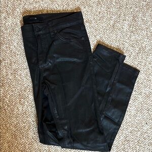 Joe’s Jeans Black Silver Metallic Shimmer Skinny Jeans size 28